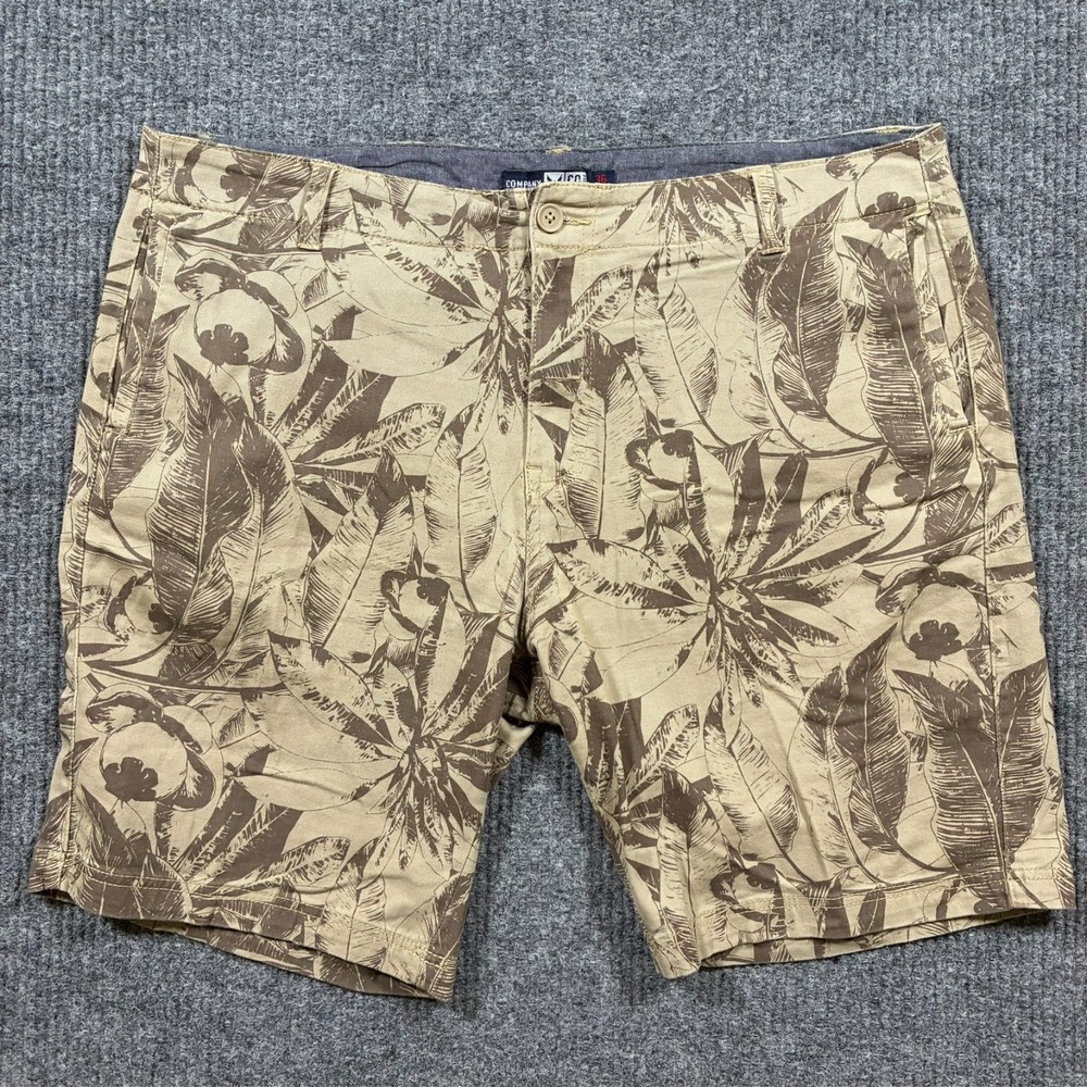 Company 81 Mens Chino Shorts‎ Size 36 Tropical Print Flat Front Casual Summer